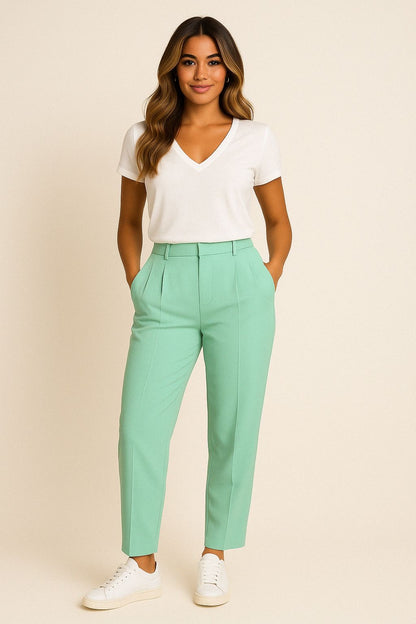 Calças Menta Zip